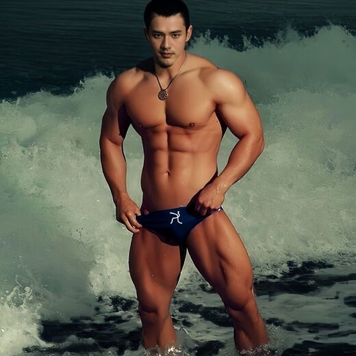 Nanbomaru briefs men's hot spring low-waist sexy anti-embarrassment muscular men beach seaside vacation swimsuit swimming trunks red M 165