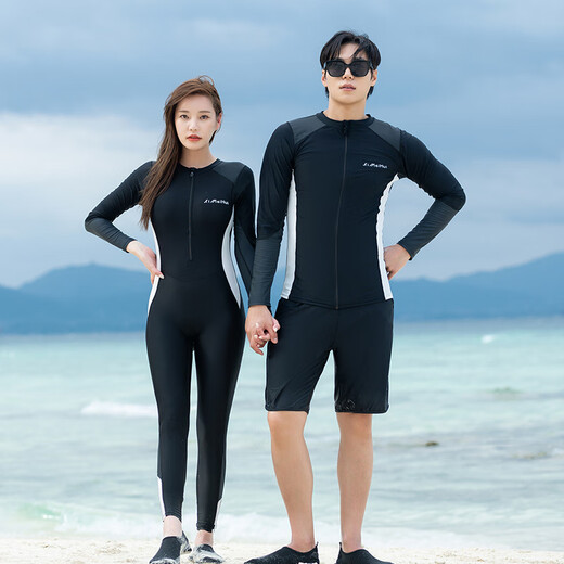 Wetsuit plus size swimsuit for women and men one-piece for fat mm, sun protection, belly covering, slimming, slim fit, slightly fat surfing couple, men's 4XL