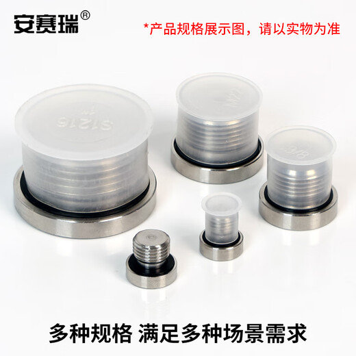 安赛瑞 内六角带ED圈密封堵头 304不锈钢喉塞 油塞 螺塞丝 M12*1.75 4C01130
