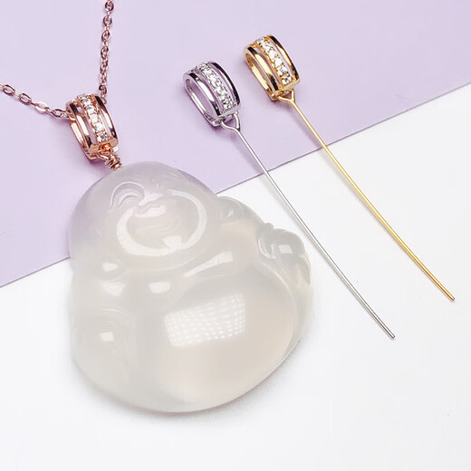 DL 1998 Fat Donglai same style pt950 platinum pendant buckle pendant buckle melon seed buckle head crooked hole oblique hole jade silver buckle jade buckle white gold