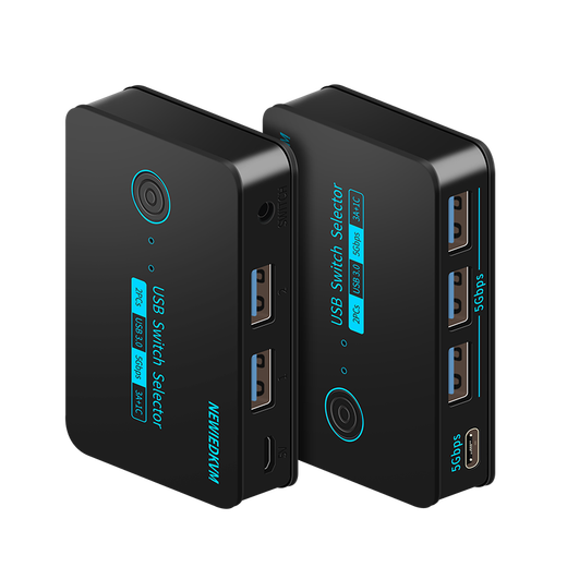 USB共享切换器多台共用一套KVM2进4出HU 2进4出USB3.0切换器(带Type-c输出4