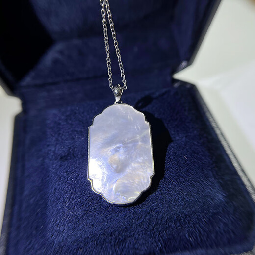 Pool example S925 sterling silver pendant empty support oval 5*7MM natural tanzanite with white mother-of-pearl European retro hangtag simple 7 empty support (excluding gems and necklaces)