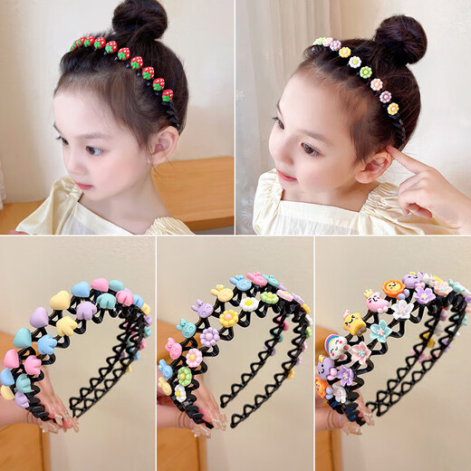 Children's hairband headband little girl anti-slip pressure hairpin headdress cute baby broken hair hair accessories girls hairpin 5 pack children's cartoon hairband style mixed hair