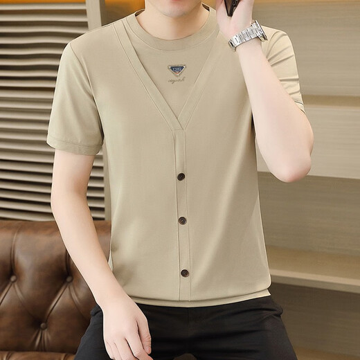 
Woodpecker Broken Code 2025 Hong Kong Doctor Collar Short Sleeve Shirt Men Summer Trendy Thin Button Trendy Brand Men Fake Two-Piece Mercerated 5588-6623 White M 90-105Jin [Jin equals 0.5 kg]