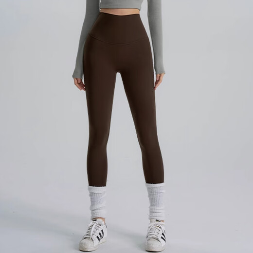 Xue Qianman's high-waisted nude yoga pants without embarrassment, abdominal tightening and hip lifting, Pilates wear, tight-fitting sports long shark pants