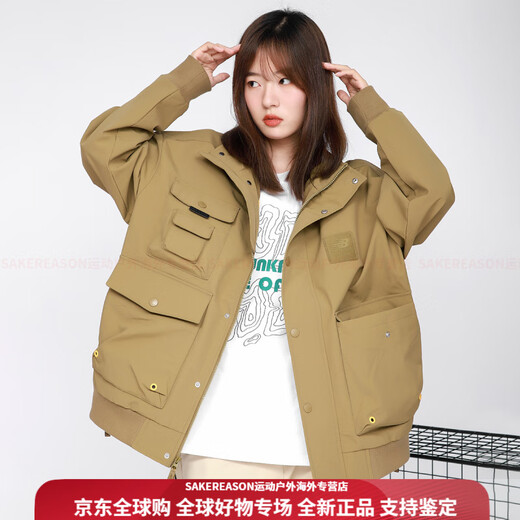 NEW BALANCE多口袋工装防风运动户外工装夹克 男女同款 深棕色 深棕色 L