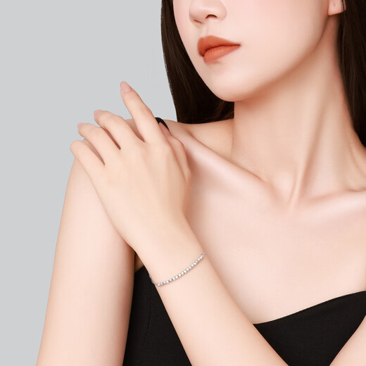 Chao Acer Sparkling Sugar Cube Platinum Bracelet for Women PT950 Hand Jewelry Stacked as a Gift from All Directions Priced Labor Cost 460 Yuan 4.35g, Chain Length Approximately 16cm + Tail Chain