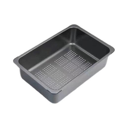 Qinkai nano stainless steel drain basket, thickened all-inclusive edge drain basket, non-retractable vegetable washing drain basket thickened all-inclusive silver 35.5*25*11 inner length 31.9