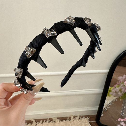 Crystal headband light luxury women's 2025 new high-ceiling hair hole headband high-end hairpin headwear practical birthday gift