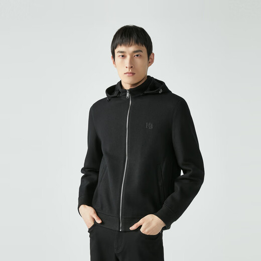 Jinba Vêtements pour hommes [laine] Veste pour hommes courte commerciale Veste décontractée FDWG3335 Black S