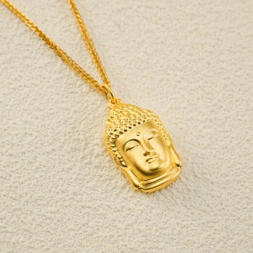 Libiao gold-wrapped silver Buddha head pendant pure gold pure silver transfer bead jewelry 2025 new pendant for men and women as a birthday gift Zhongda Buddha head weighs about 8g gold about 0.8g