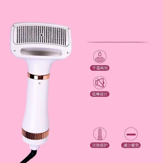 Pet hair dryer, all-in-one quick-drying Bichon Teddy fluffy comb, cat and dog bathing and blow-drying tool, dry + double