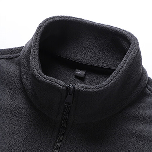 Pierre Cardin jacket men's spring and autumn polar fleece sherpa double-sided fleece fashionable stand-up collar warm jacket dark blue XL
