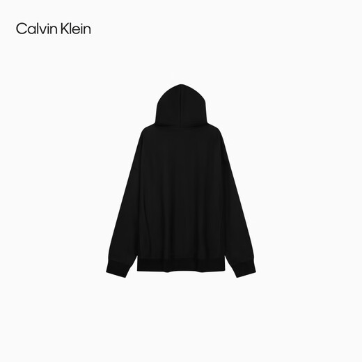 Calvin KleinJeans spring and autumn men's trendy American casual style classic simple ck letter loose sports hooded sweatshirt UB1-space black M