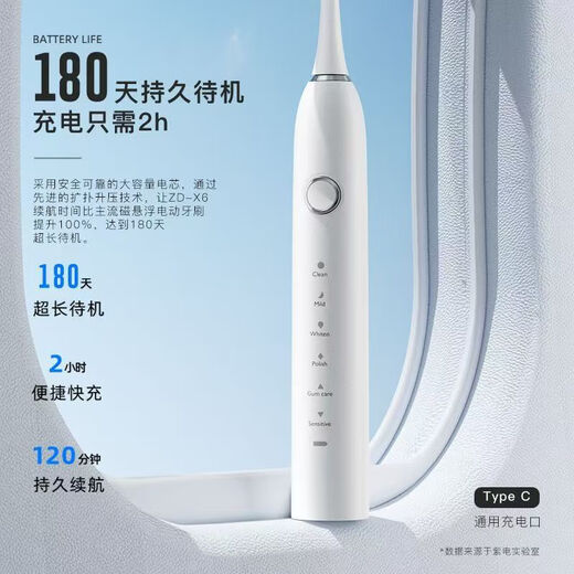DSK电动牙刷充电款跨境成人款软毛自动声波充电式智能洁牙神器情侣款 白色【赠送8个刷头+旅行盒+支架】