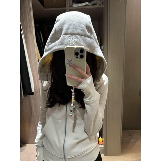 Lulu lulu2025 new autumn and winter thin velvet scuba sweatshirt versatile full zipper slim jacket sports sweatshirt New Year red (slim version) M 6 size (100-115Jin Jin equals 0.5 kg)