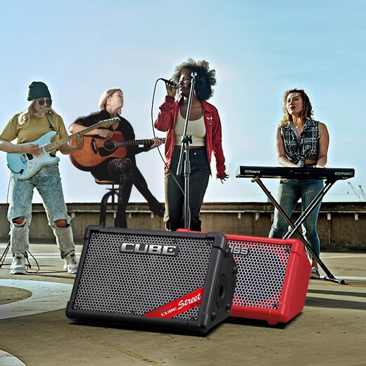 Roland CUBE-Street EX speaker outdoor road show portable playing and singing electric blowpipe electric guitar outdoor playing and singing audio CUBE-STEX black standard + portable trolley audio bag