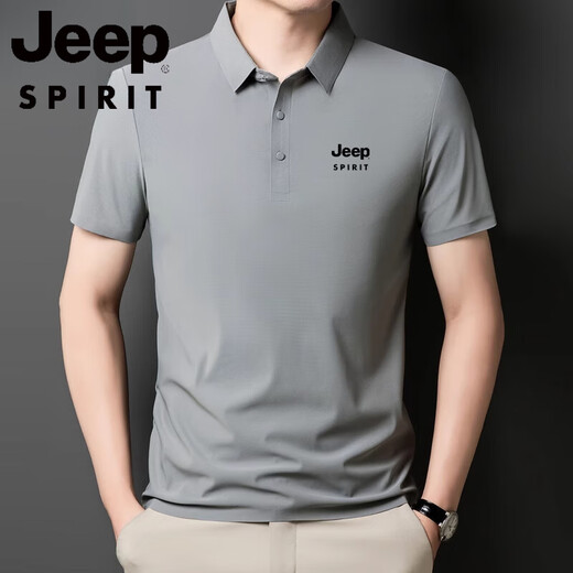 
JEEP SPIRIT2025 new POLO shirt for men ice silk short-sleeved T-shirt summer lapel anti-wrinkle business casual middle-aged and elderly half-sleeved Jeep12358 ice silk POLO shirt/mixing 3XL [160-180Jin [Jin equals 0.5 kg]]