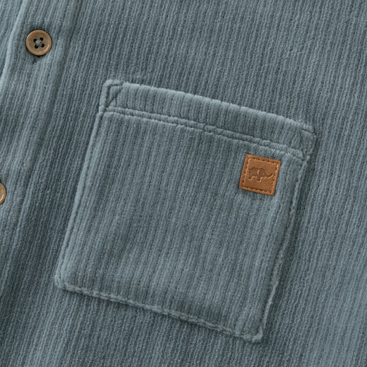 DAVE&BELLA children's knitted shirt spring new boys long-sleeved jacket corduroy baby boy shirt children's top blue mist blue ready stock 140 cm (recommended height 130-140cm)