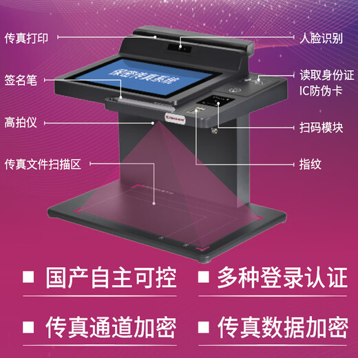 CimFAX all-in-one confidential fax machine, built-in scanner and printer, multiple confidentiality certifications, domestic Linux system, confidential fax machine server, standard version CF-HA110