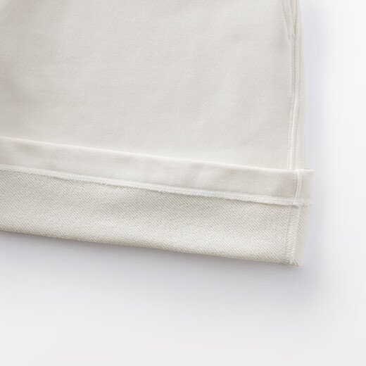 MUJI women's terry mid-pants women's pants shorts 25 years women's sports sweatpants casual pants BB2U1A5A off-white L (165/70A)