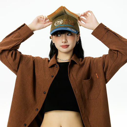 名创优品（MINISO）灯芯绒衬衫男款春秋翻领长袖外套青少年简约工装衬衣 黑 L