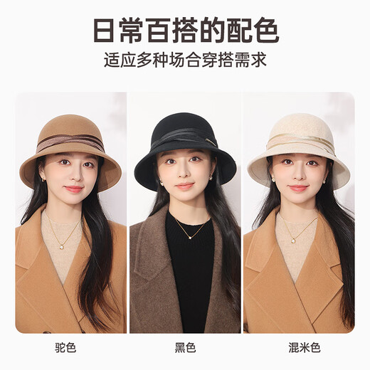 Hengyuanxiang Fisherman Hat Women's Autumn and Winter Warm Hat 2025 New Wool Fashion Versatile Basin Hat Birthday Gift