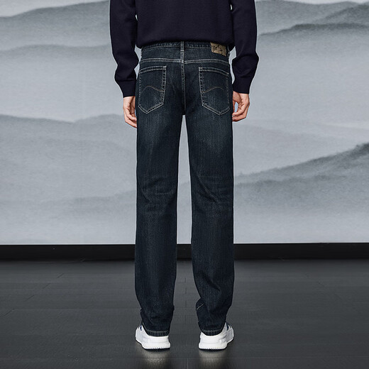HLA Hailan House Jeans Men's Winter Mountain Not High Series Brushed Thickened Straight Leg Pants Men's New Year