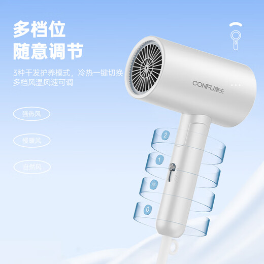 CONFU government subsidy hair dryer household high-power quick-drying hair dryer travel portable foldable 3C certified holiday gift for boyfriend and girlfriend rouge powder 1800W-negative ion hair care 3140