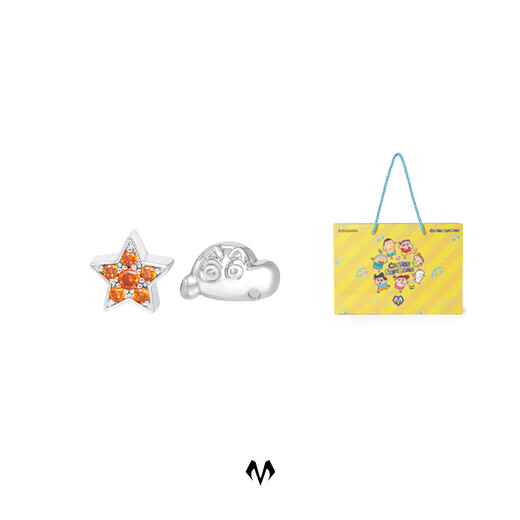 BABAMA Crayon Shin-chan co-branded Wonderful Friends earrings for male and female couples, same style earrings, birthday and Valentine’s Day gifts for girlfriend Xiaoxin