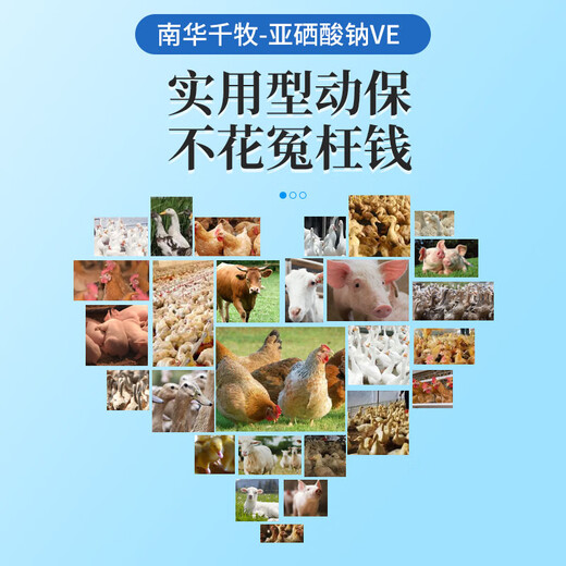 South China Qianmu (SOUTH RANCH) sodium selenite veterinary vitamin e for pigs, cattle, sheep and chicken auxiliary chicken, duck, livestock and poultry premix pregnancy and delivery feed sodium selenite VE1000g*5 bags