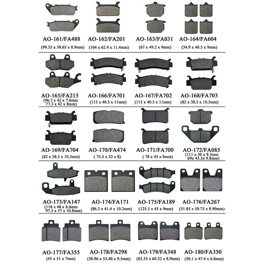 Zhisong adapts to FA474/700/085/147/189/298/350/679/499/214/321 front and rear brake pads FA679