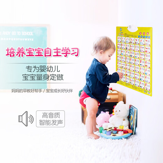 儿童凸凹有声挂图认知早教玩具拼音数字1-100学习点读机字母早教 日常用品（送电池挂钩