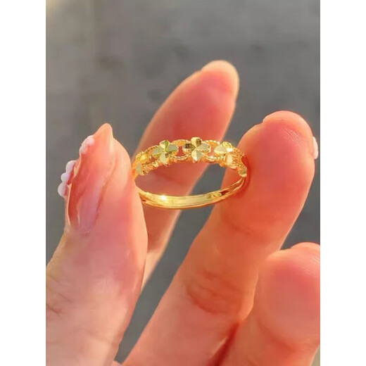 18k gold four-leaf clover ring outlets women's accessories 1_four-leaf clover ring found in CHANSUNRUN outlet discount store