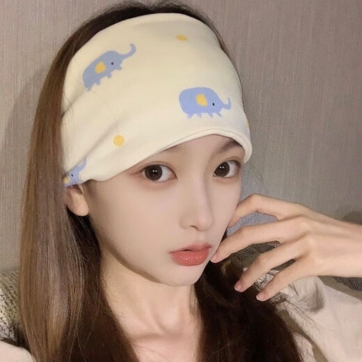 Jingyouyu confinement headband for women in summer thin maternity forehead protector headscarf air-conditioned room windproof maternity confinement hat postpartum spring and autumn blue elephant one size