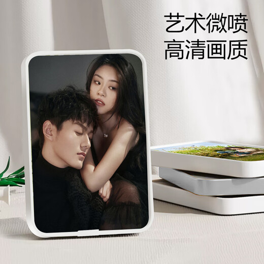 Cadre photo de mariage, photos lavées, personnalisé en agrandissement de photo, table murale, impression cristal, bois Lana noir haut de gamme_8 pouces