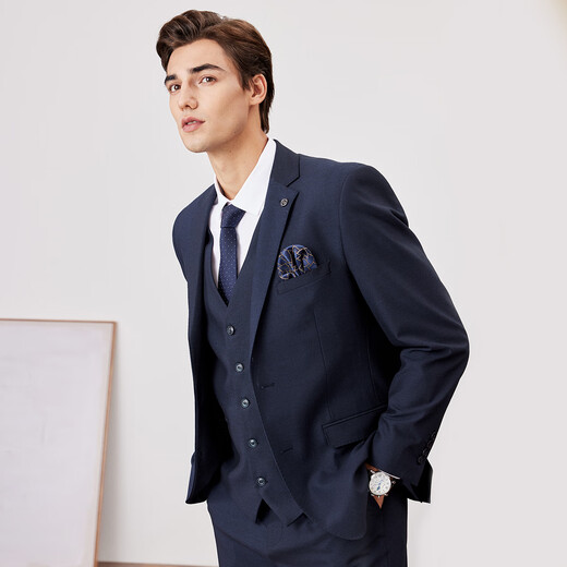 Shanshan suit suit wool three-piece men's business anti-wrinkle easy-care suit wedding groom professional formal suit