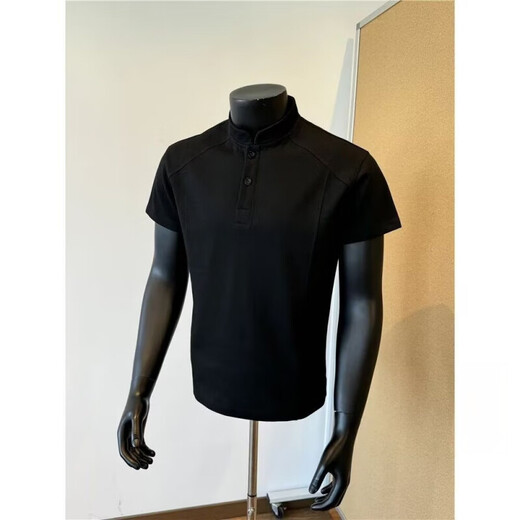 Mo Xiaodao American retro right shoulder short-sleeved men's summer cleanfit Henry collar t-shirt men's slim sports top polo shirt light gray L recommended 100-120Jin Jin equals 0.5 kg