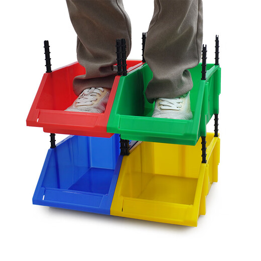 Qingzhai thickened oblique parts box shelf storage box combined plastic hardware screw box warehouse component box A1-blue (180*120*80mm)