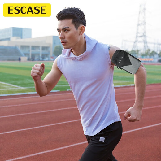 ESCASE Lycra waterproof running mobile phone arm bag sports mobile phone arm strap outdoor sports cycling mobile phone protective cover Apple Xiaomi Huawei Samsung Universal S02 Jazz Black