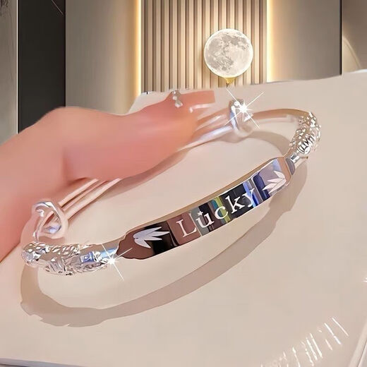 Authentic platinum bracelet for women, flowery push-pull adjustable platinum bracelet, moissanite gift for your lover, whitening/showing temperament/top quality/lucky push-pull bracelet, about 22 grams, the actual product shall prevail. Collect + follow for priority delivery