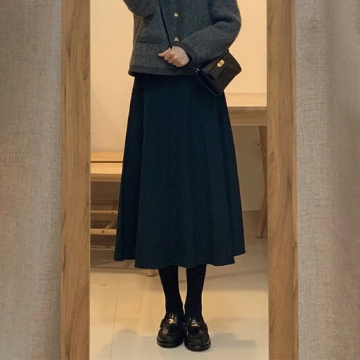 TonLion 2025 Autumn Women's Solid Color Skirt French Elegant Temperament Versatile Casual High-Quality Knitted Skirt