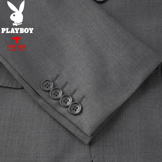 Playboy high-end wool suit suit for men's wedding banquet dad's business formal wear men's new suit dress jacket gray 7013 (single slit) L 175/92A