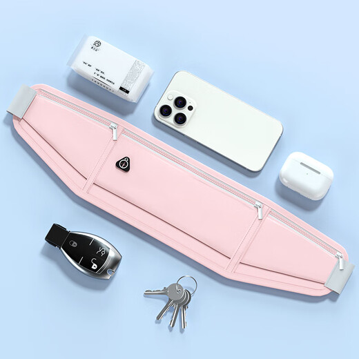 Zhizhou sports waist bag running mobile phone bag for men and women outdoor morning running fitness multi-functional waterproof invisible light fabric-Micang classic black