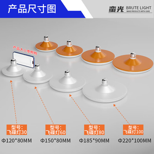 Manguang UFO light three-proof LED bulb energy-saving high-power super bright workshop parking lot aisle lighting E27 screw screw