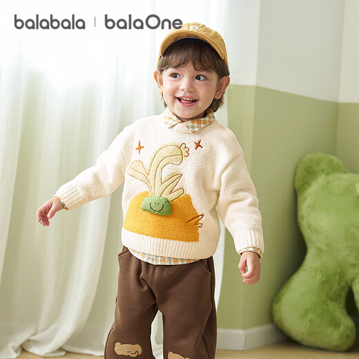 Balabala children's clothing baby sweater baby 2025 winter clothing boys and girls bottoming sweater pullover sweater 209425103208