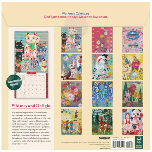 Nathalie Lete 的世界 2026年挂历 复古插画 自然与艺术 英文原版 进口日历 World of Nathalie Lete Wall Calendar 2026