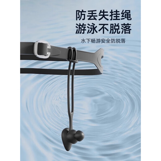 Children's swimming earplugs, waterproof and anti-intrusion, children's bathing, anti-water ear protector, no soundproof earplugs, earplugs + nose clip + swimming cap, blue rope anti-lost earplugs, nose clip + white protector