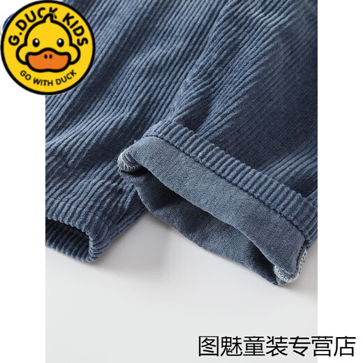 G.DUCKKIDS corduroy overalls for boys and girls, versatile spring and autumn style, 1 to 4 years old, cute baby, baby blue corduroy pants, trendy, coffee color, autumn and winter plus velvet, 100 cm, openable
