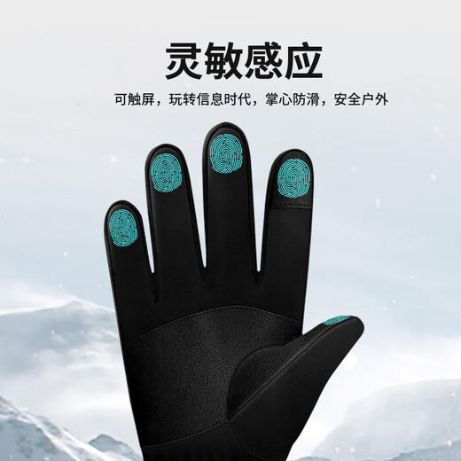 Colorful ski cotton gloves for men in winter, thickened and velvet to keep warm, for women to ride and drive electric cars, touch screen, windproof, Northeast cold protection